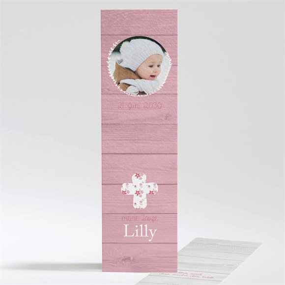 Andenken Taufe Rosa Schleife ref.N201260