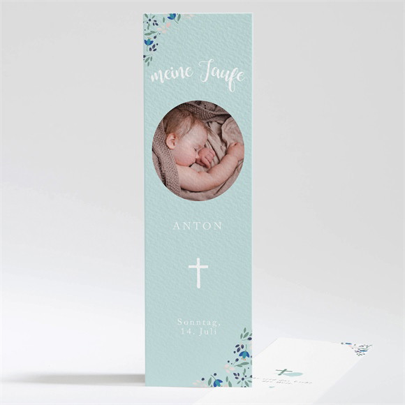 Andenken Taufe Zarte blaue Blumen ref.N201267