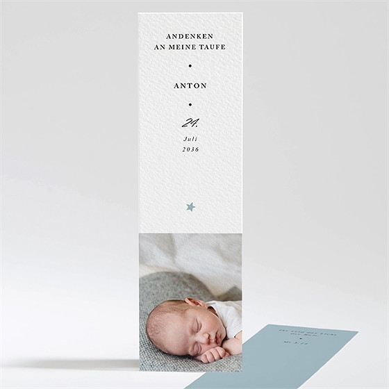 Andenken Taufe Kartentrio Blau