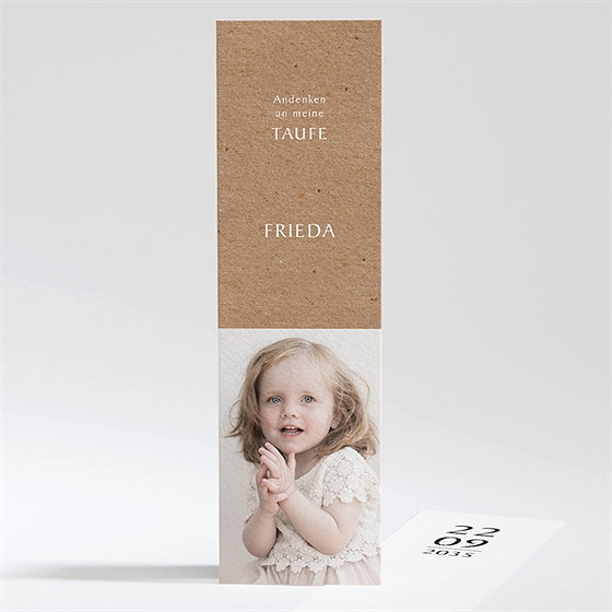 Andenken Taufe Kraftpapier Und Pflanzenmotiv