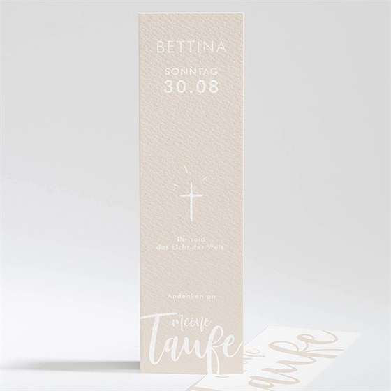 Andenken Taufe Kupfer Schrift