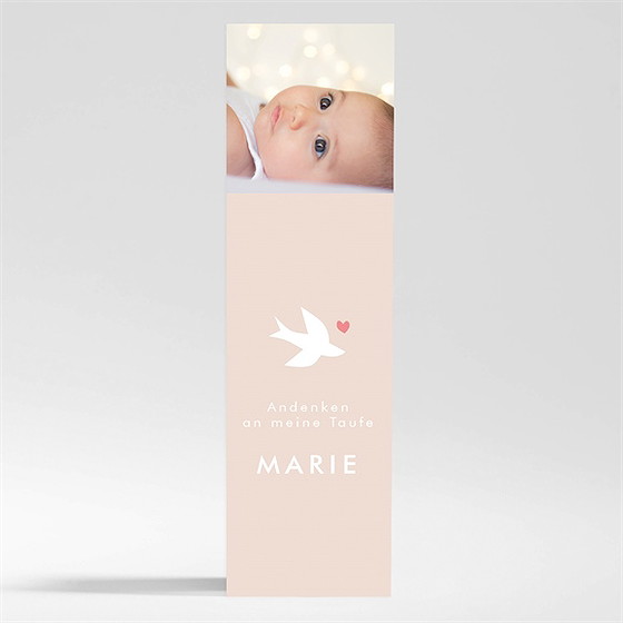 Andenken Taufe taube und blumenkranz - magnet