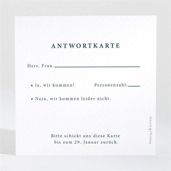 Antwortkarte Hochzeit Schlicht & Elegant ref.N3001629