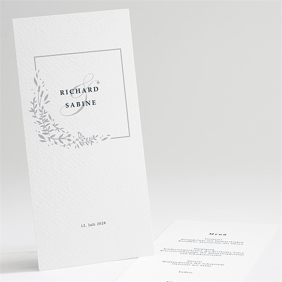 Menükarte Hochzeit Schlicht & Elegant