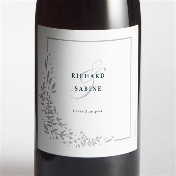 Flaschenetikett Hochzeit Schlicht & Elegant ref.N3001865