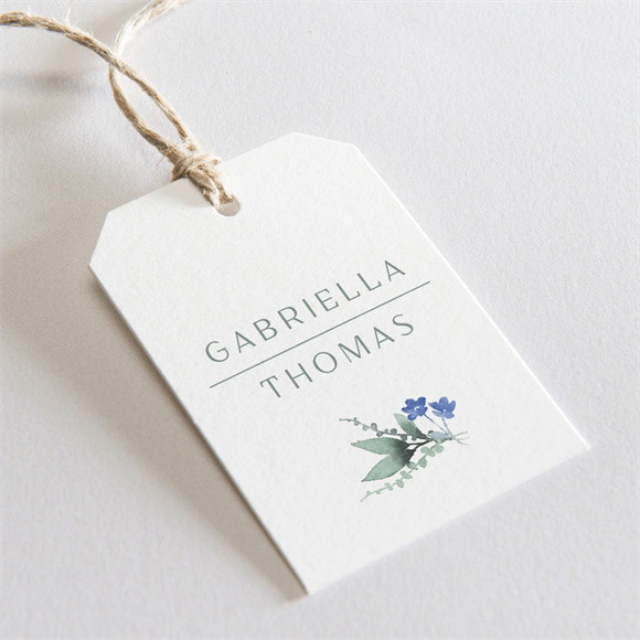 Geschenkanhänger Hochzeit Aquarell Poesie mit Initiale ref.N291279