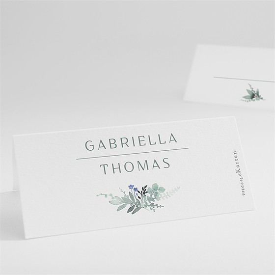 Tischkarte Hochzeit Aquarell Poesie Mit Initiale