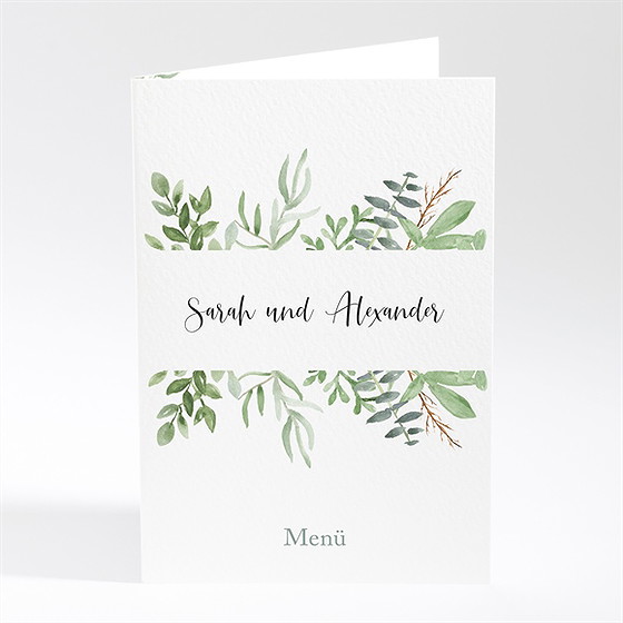 Menükarte Hochzeit Blättertanz