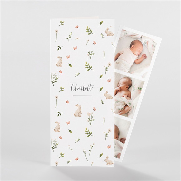 Geburtskarte Häschen - Fotostreifen ref.N98102