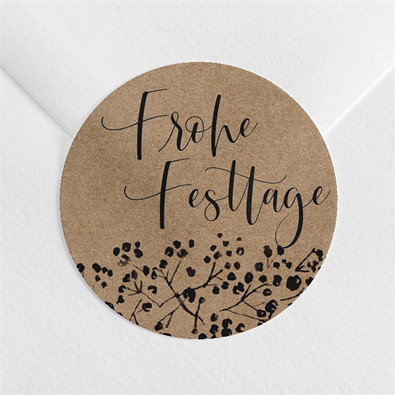 Sticker Weihnachten Rustikale Weihnachtsgrüße