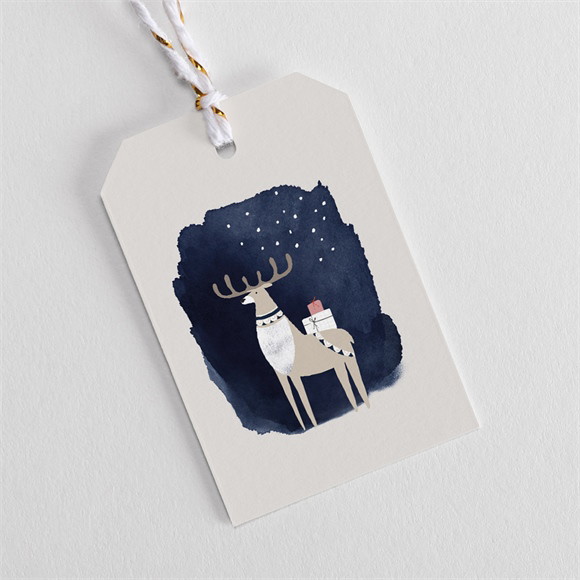 Geschenkanhänger Weihnachten Aquarellelch ref.N291322