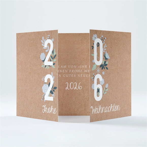 Weihnachtskarte Blumiges Kraftpapier ref.N70178