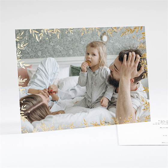 Weihnachtskarte Goldener Blätterrahmen