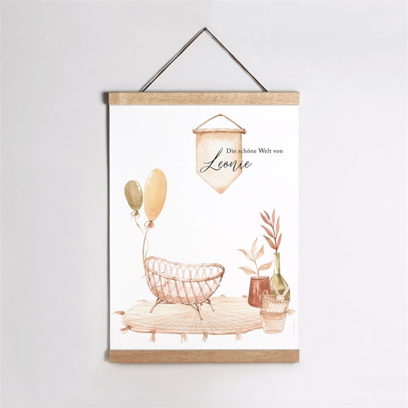 Geburtsposter Wiege Mädchen ref.N26027