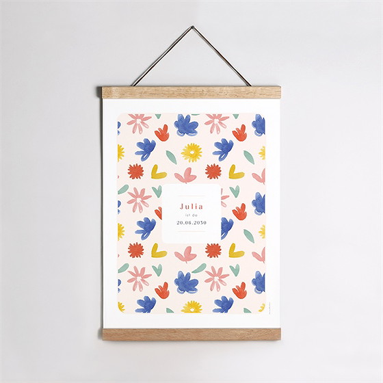 Geburtsposter Flowerpower