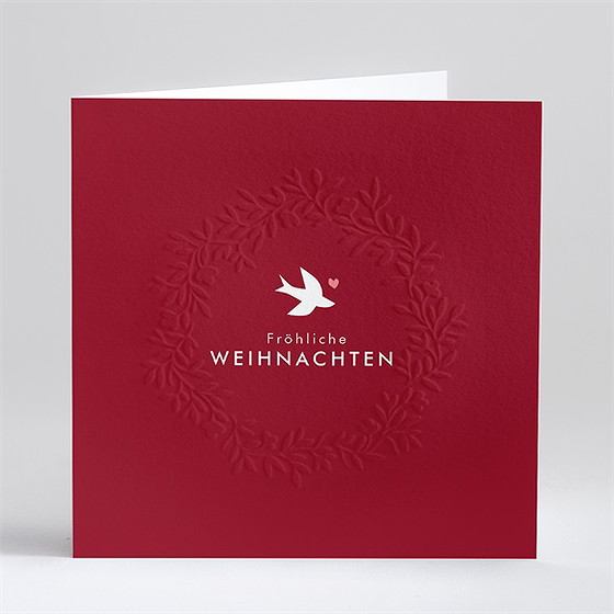 Weihnachtskarte Rote Friedenstaube
