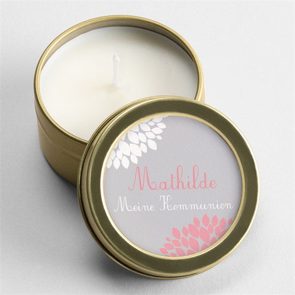 Kerze Kommunion Taube mit Blumen ref.N360555