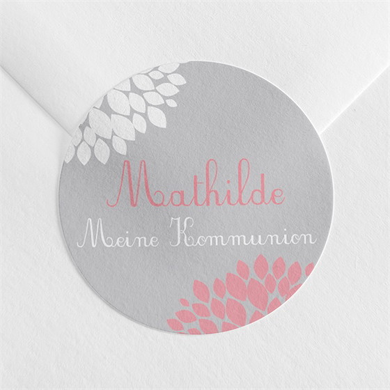 Aufkleber Kommunion Taube Mit Blumen