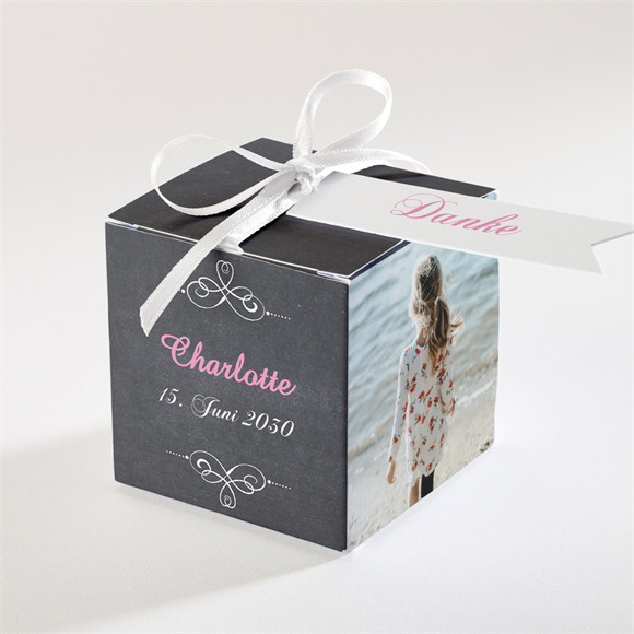 Geschenkbox Kommunion Weizenähren rosa ref.N340466