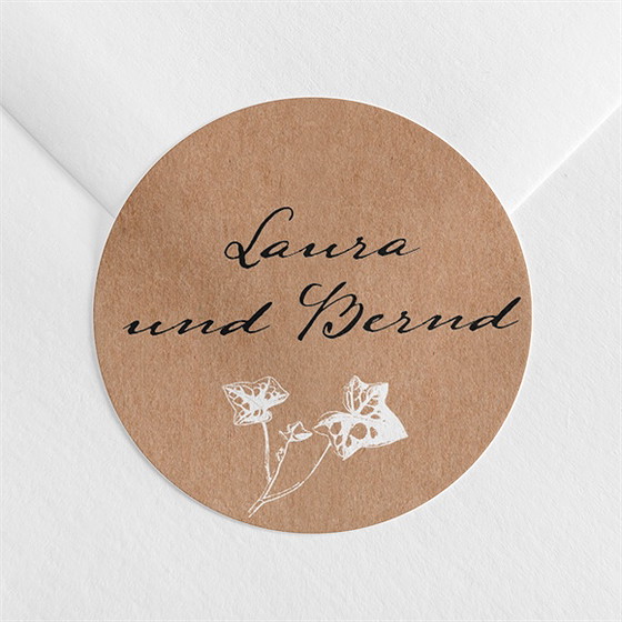 Aufkleber Hochzeit mit efeu gebunden