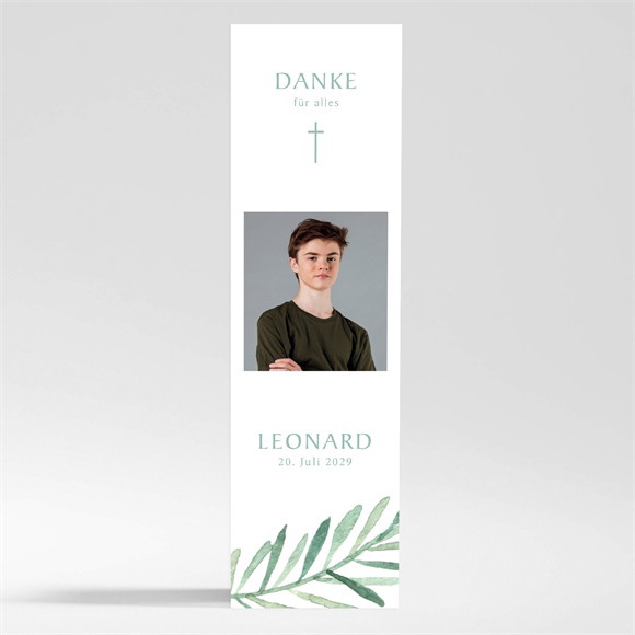 Dankeskarte Konfirmation Vergoldeter Blumenkranz ref.N200528