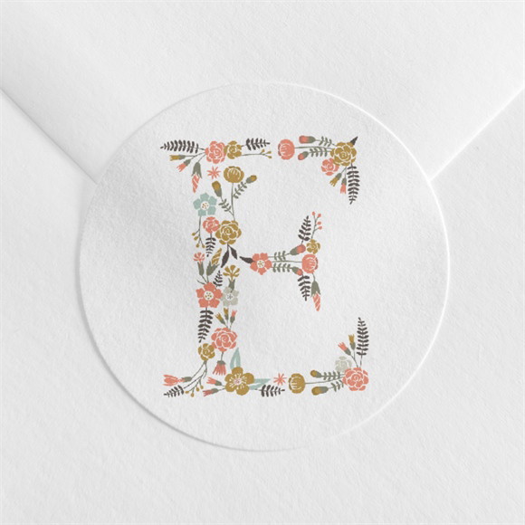 Aufkleber Konfirmation Blumige Initiale ref.N3601205