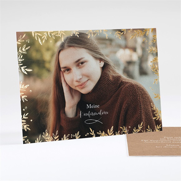 Einladung Konfirmation Goldrauschen ref.N181149