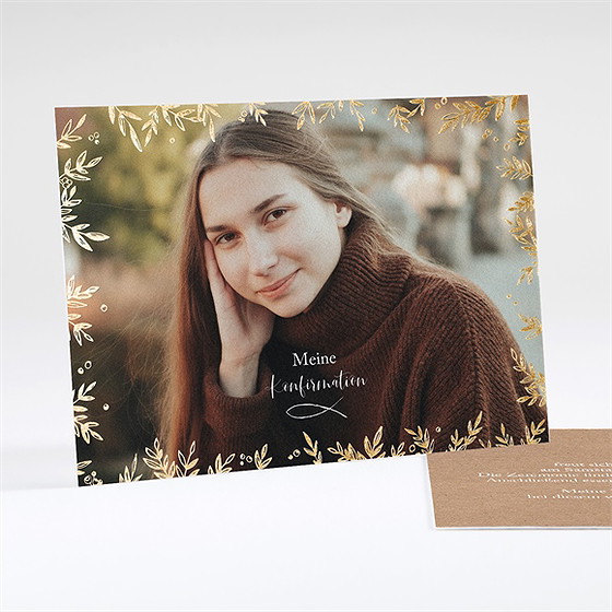 Einladung Konfirmation Goldrauschen