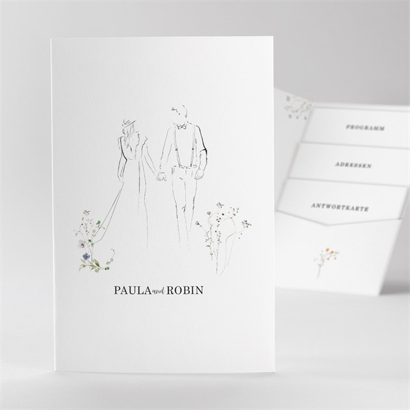 Hochzeitseinladung Zu zweit - Pocketfold ref.N84108