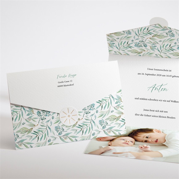 Geburtskarte Pflanzliche Zärtlichkeit ref.N97129