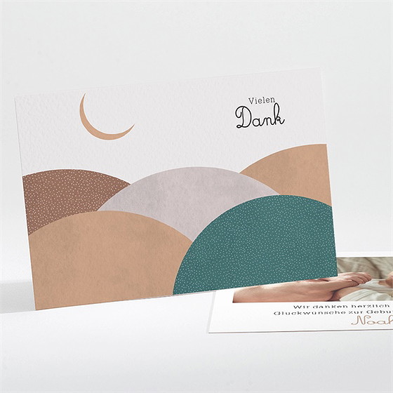 Dankeskarte Geburt Mondlandschaft