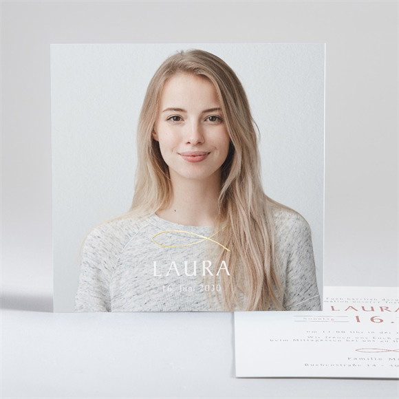 Einladung Konfirmation Goldener Ichthus ref.N351338