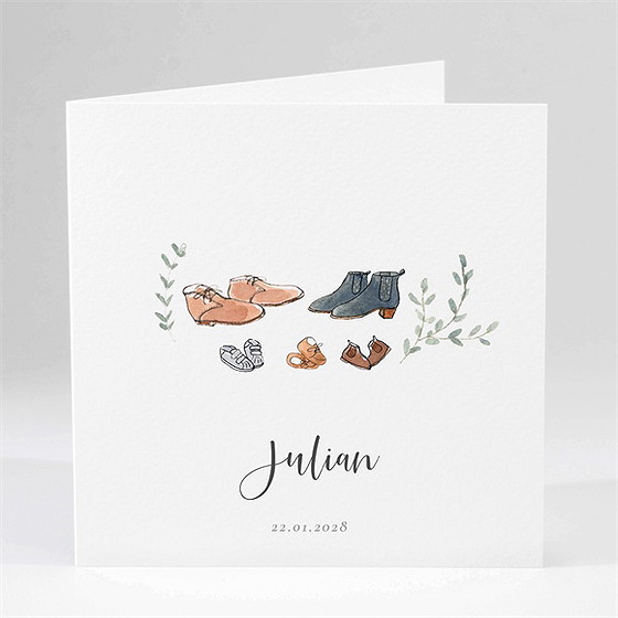 Geburtskarte unsere schuhe