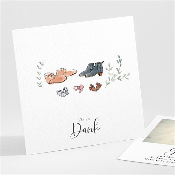Dankeskarte Geburt Unsere Kleinen Schuhe