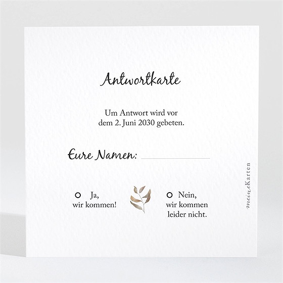 Antwortkarte Hochzeit herbstkranz