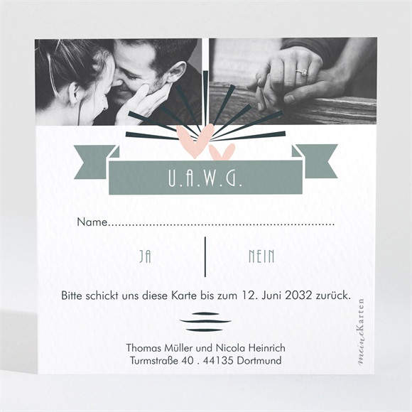 Antwortkarte Hochzeit Wir zwei ref.N3001654