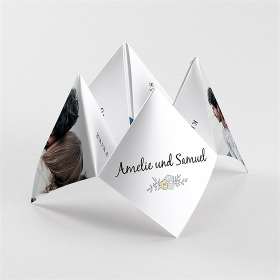 Hochzeitseinladung Liebespaar - Origami