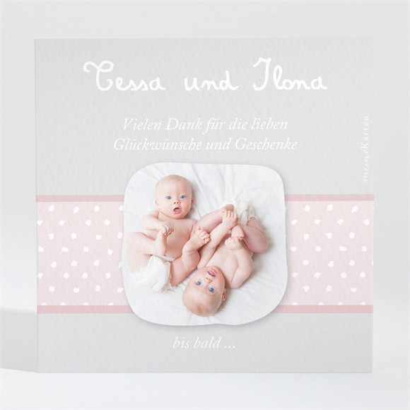 Dankeskarte Geburt Origami Zwillinge Mädchen ref.N3001125