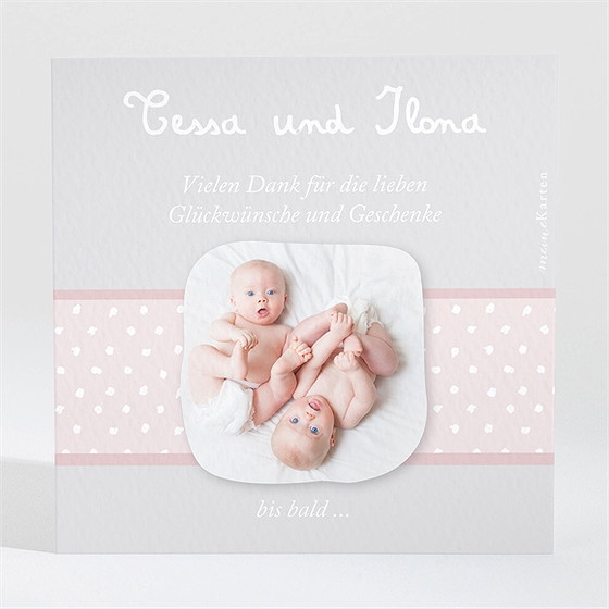 Dankeskarte Geburt Origami Zwillinge Mädchen