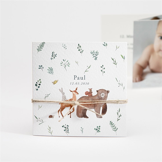 Geburtskarte Waldtierchen