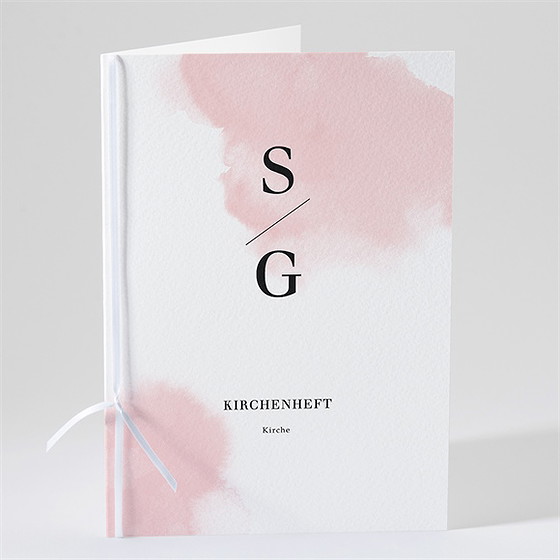 Kirchenheft Hochzeit schwarz und pastell
