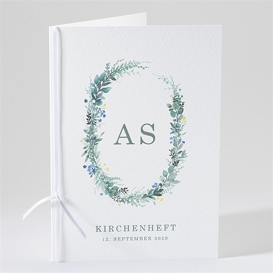Kirchenheft Hochzeit initialen