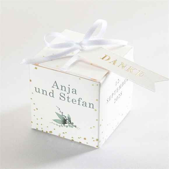 Geschenkbox Hochzeit Initialen - Gold ref.N340511
