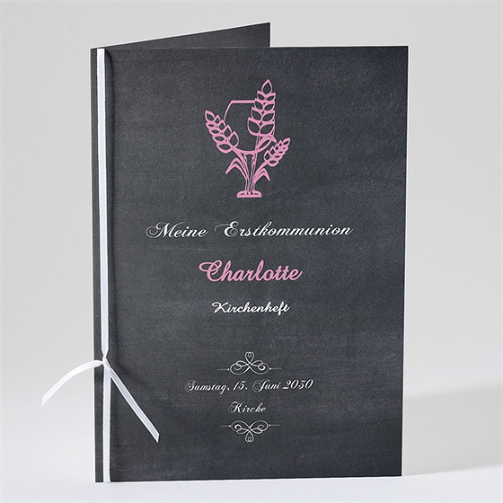 Kirchenheft Kommunion weizenähren rosa