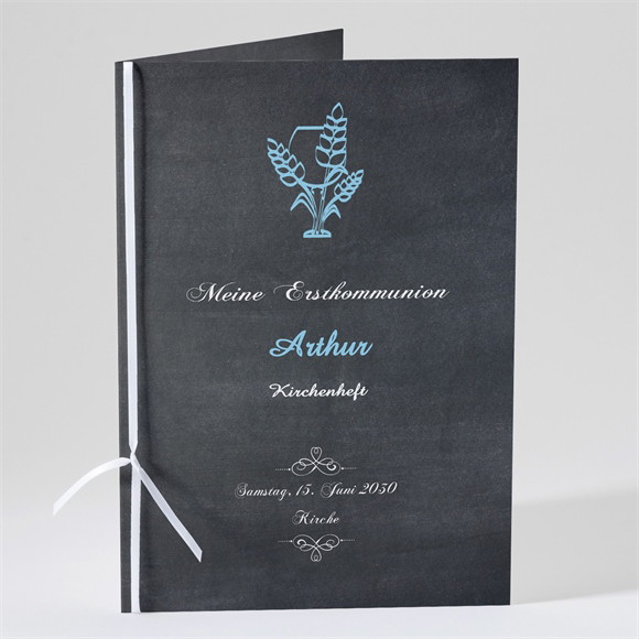 Kirchenheft Kommunion Weizenähren blau ref.N491346