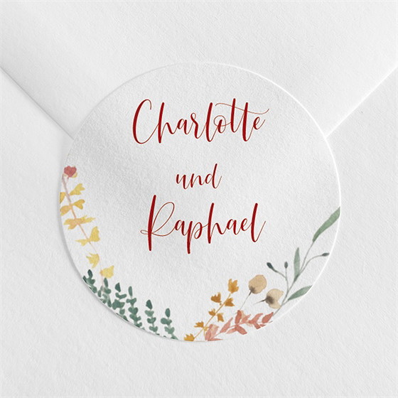 Aufkleber Hochzeit feuerland