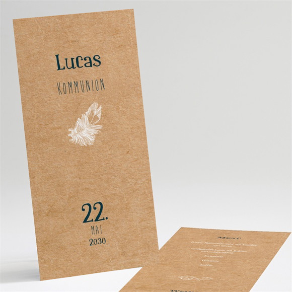 Menükarte Kommunion Kraftpapierillustration ref.N221210