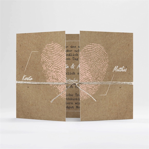 Hochzeitseinladung Herzabdruck - Doppelklapp ref.N70196