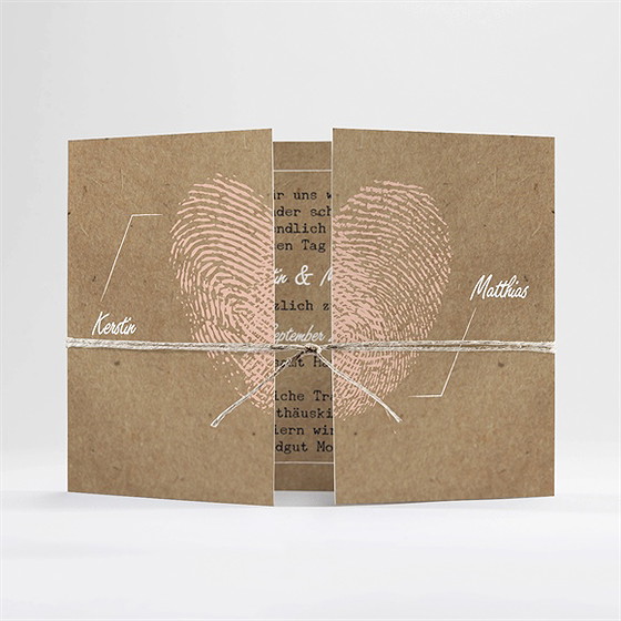 Hochzeitseinladung Herzabdruck - Doppelklapp