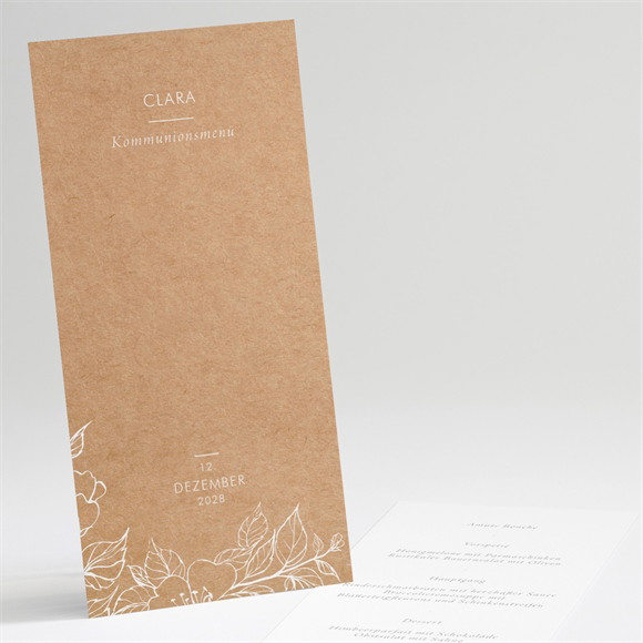 Menükarte Kommunion Zarte Malerei ref.N221114